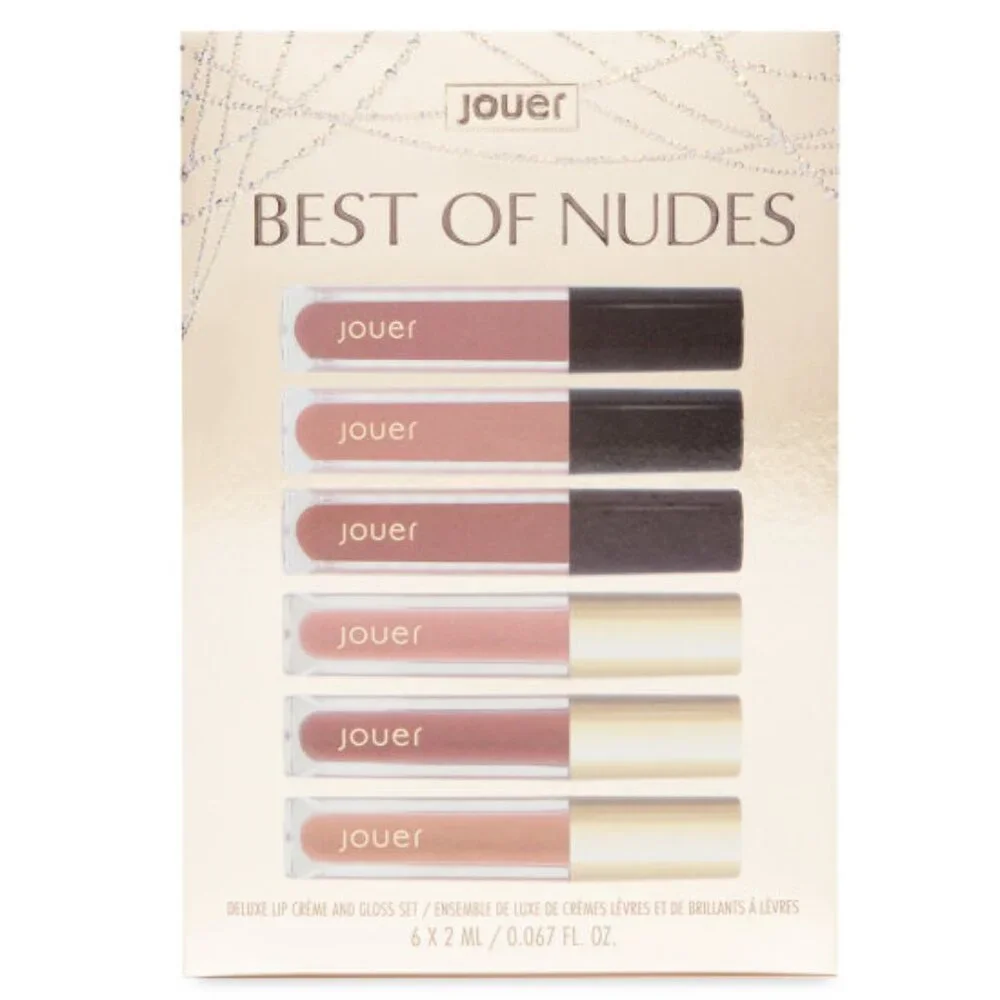 NIB ✅ Jouer Cosmetics BEST OF NUDES Deluxe 6 Piece Lip Creme and Gloss Set ✨NIB